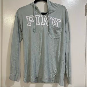 Long sleeve PINK top with hood. Women’s S